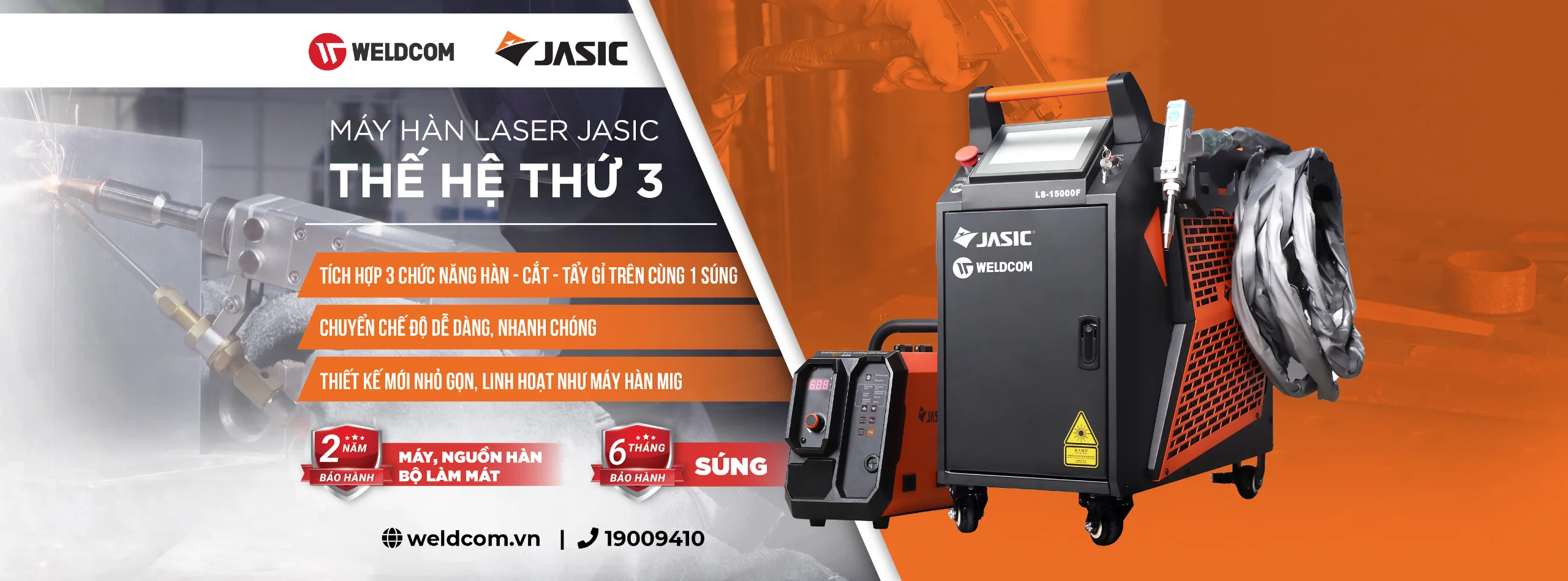 RA MẮT MÁY HÀN LASER JASIC THẾ HỆ THỨ 3 TÍCH HỢP 3 TÍNH NĂNG HÀN – CẮT – LÀM SẠCH TRÊN CÙNG 1 SÚNG DUY NHẤT