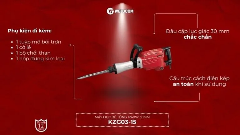 Máy đục bê tông 1240W 30mm KZG03-15 - DCK