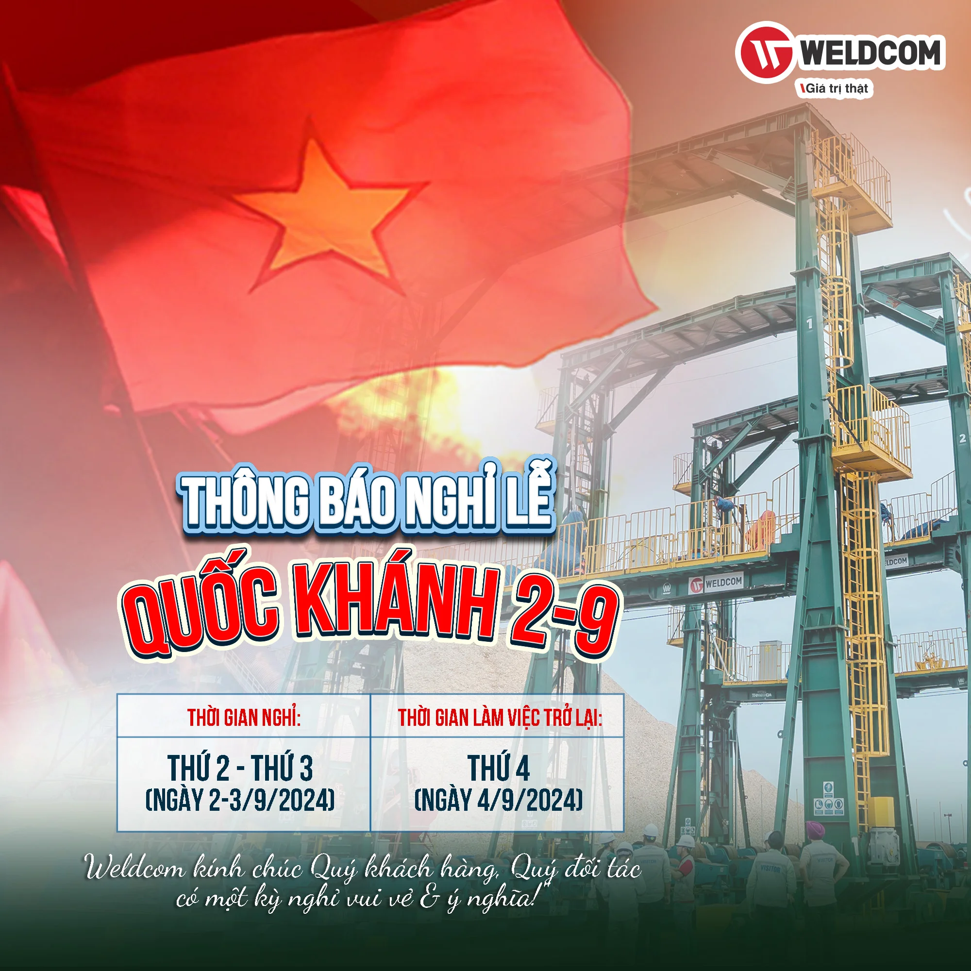 THÔNG BÁO NGHỈ LỄ QUỐC KHÁNH 2/9