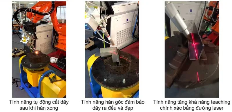Tính năng nổi bật của Robot hàn laser kết hợp gá xoay 2 trục