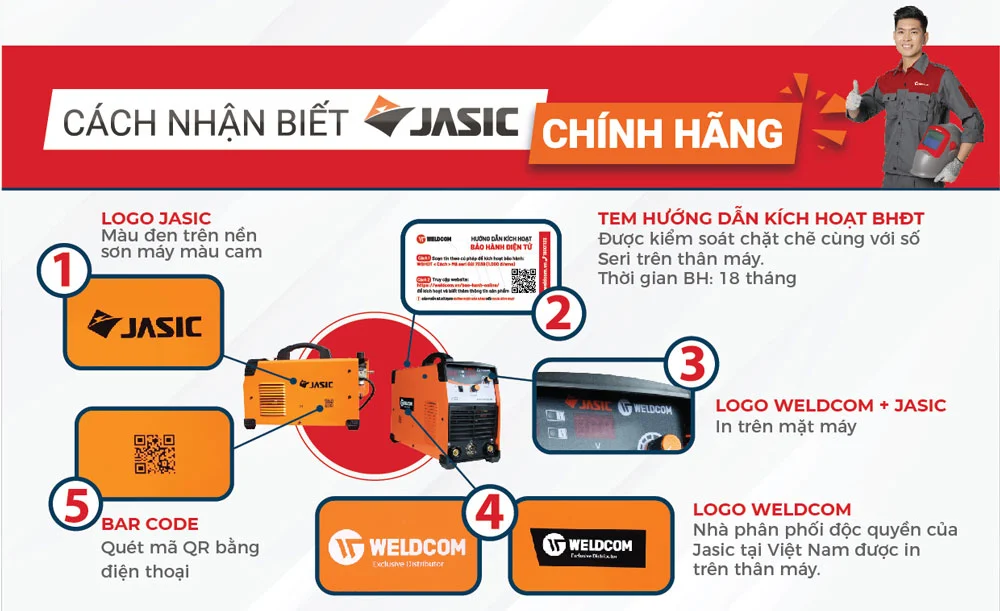 Jasic được Công ty Weldcom phân phối chính hãng từ năm 2011