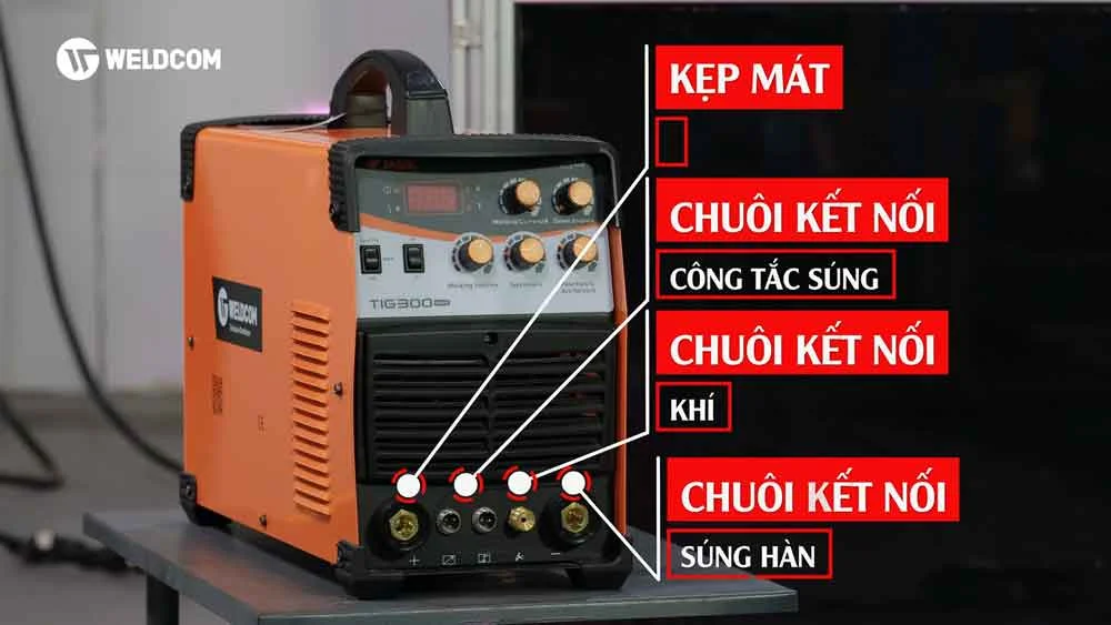Cấu tạo máy hàn TIG nhôm kết nối