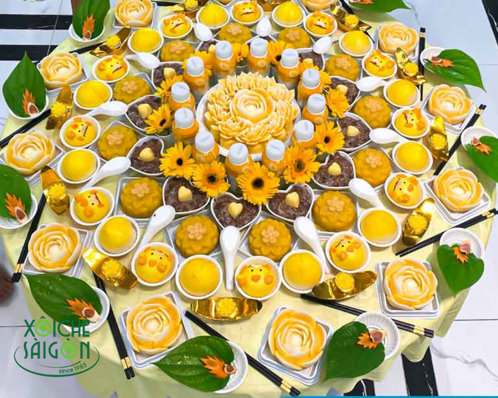 Mâm xôi chè cúng đầy tháng bé trai đầy đủ nhất