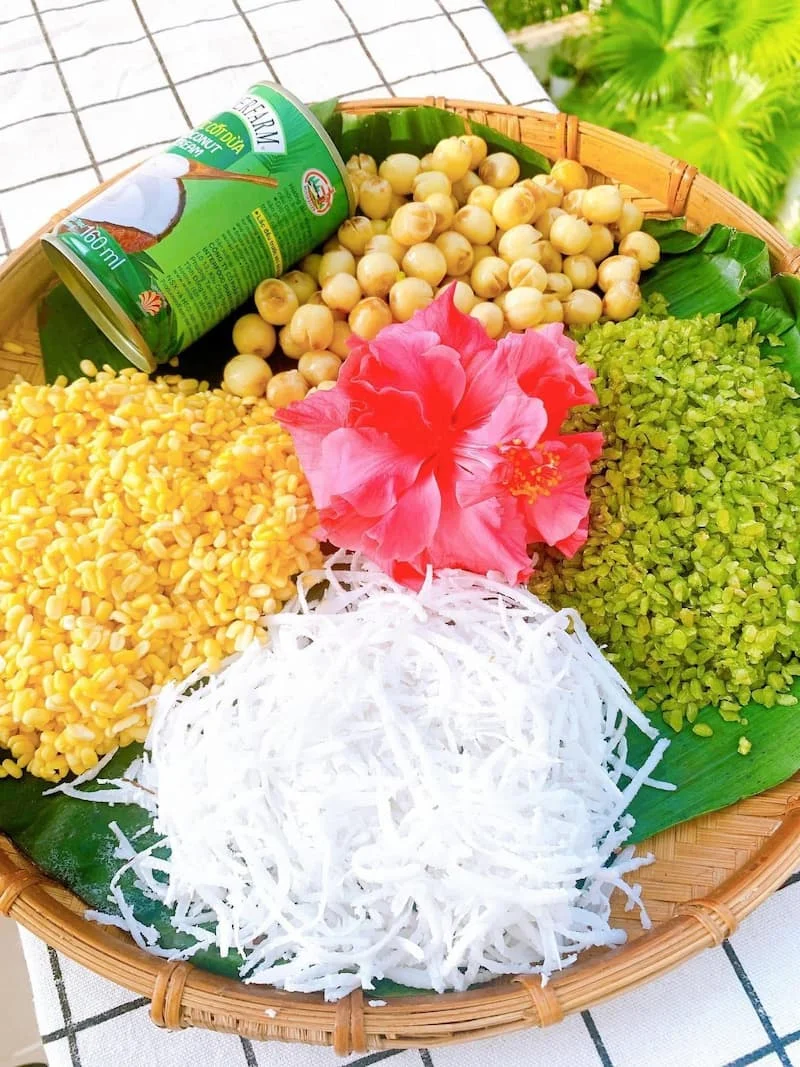 chuan bi nguyen lieu xoi com hat sen (1)