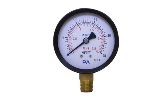 dong-ho-do-ap-suat-mat-kinh-63mm-dai-do-0-25bar-chan-sau