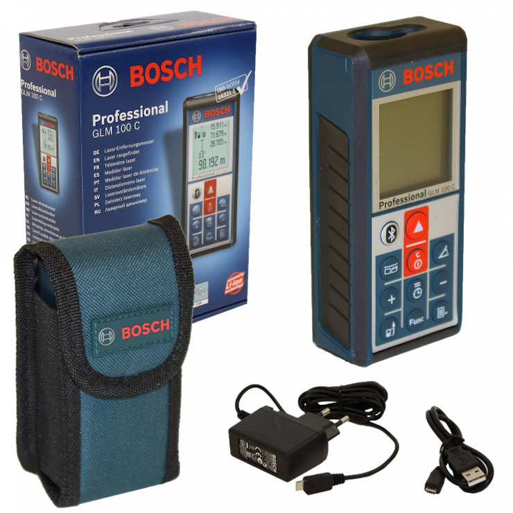 Các thiết bị phụ kiện đi kèm khi mua máy đo khoảng cách laser Bosch