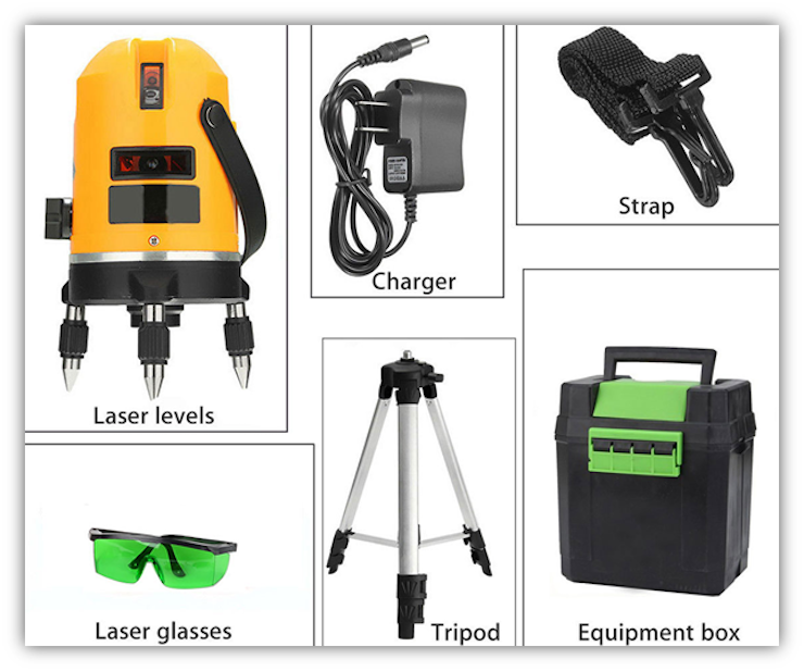 Cấu tạo của máy cân bằng laser 5 tia xanh