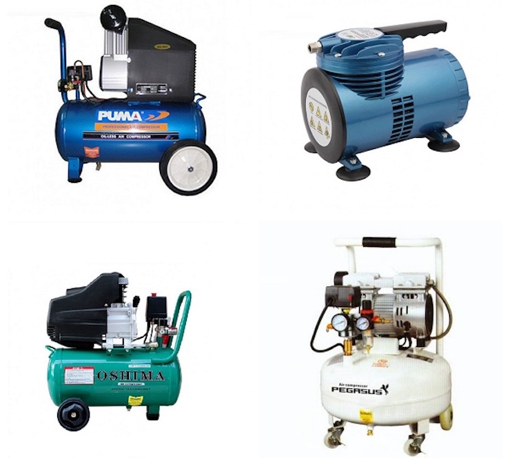 Công suất, lưu lượng khí nén, áp suất làm việc, thương hiệu,… sẽ quyết định giá máy nén khí