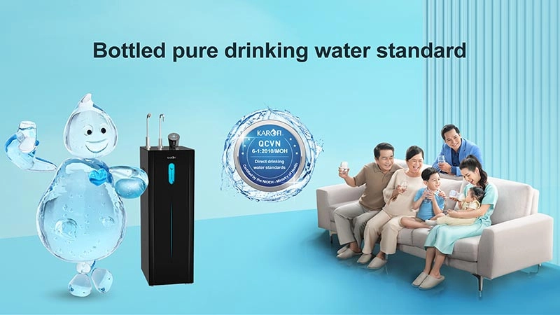 The filtered water meets the standard of bottled water QCVN 6-1:2010 MOH