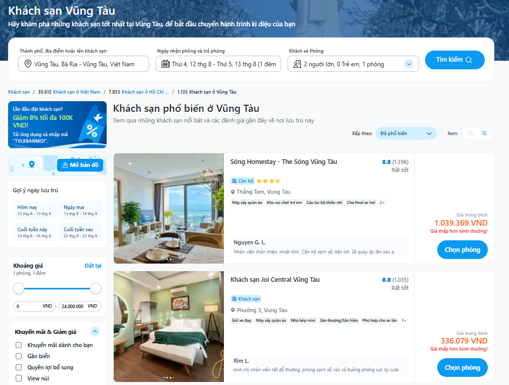Đặt phòng thuận tiện hơn với Traveloka