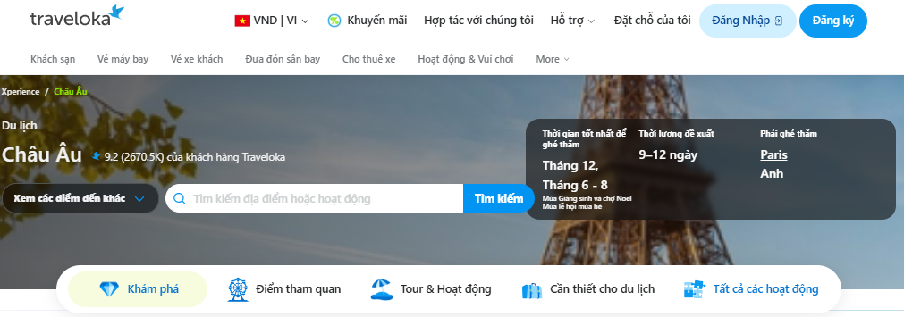 Cùng Traveloka trải nghiệm  điều thú vị nhất của du lịch châu Âu 