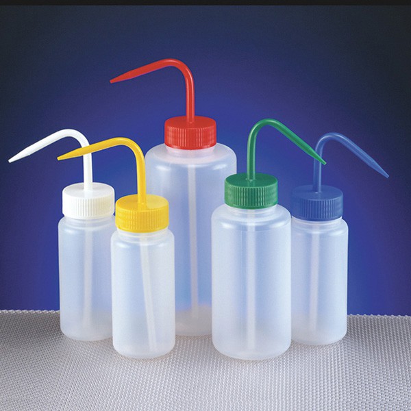 Bình tia nhựa miệng rộng, LDPE 250ml, nắp xanh, Azlon