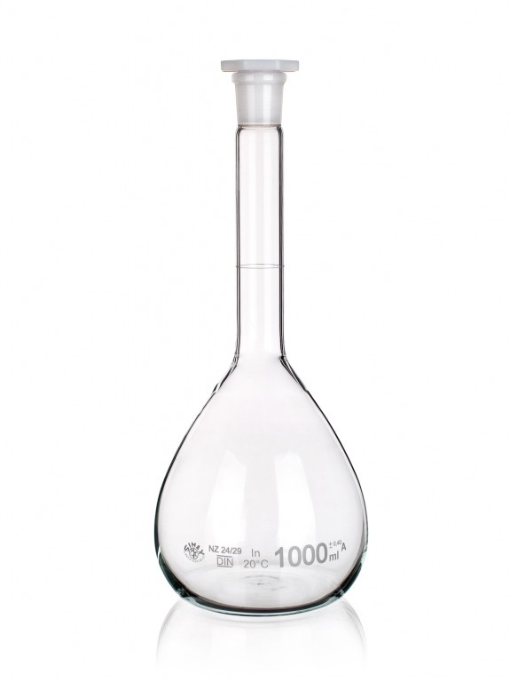 Bình định mức trắng nút nhựa 25ml Simax