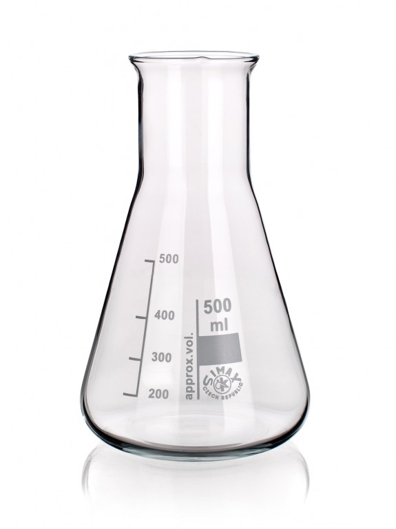 Bình tam giác miệng rộng 50ml Simax