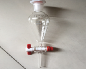 Bình chiết lắng gạn, khóa nhựa, kẻ vạch 50ml SJ 19/26 Dinlab