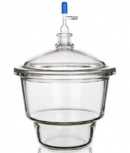 Bình hút ẩm thủy tinh phi 210 mm, có vòi Trung Quốc