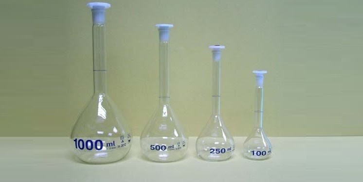 Bình định mức có rất nhiều thể tích khác nhau cho từng loại thí nghiệm