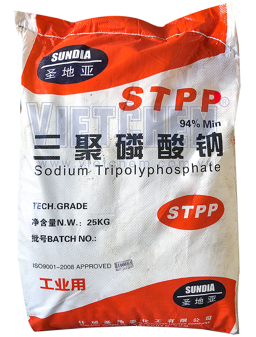 Sodium tripoly phosphat (STPP) Na5P3O10 94%, Trung Quốc, 25kg/bao