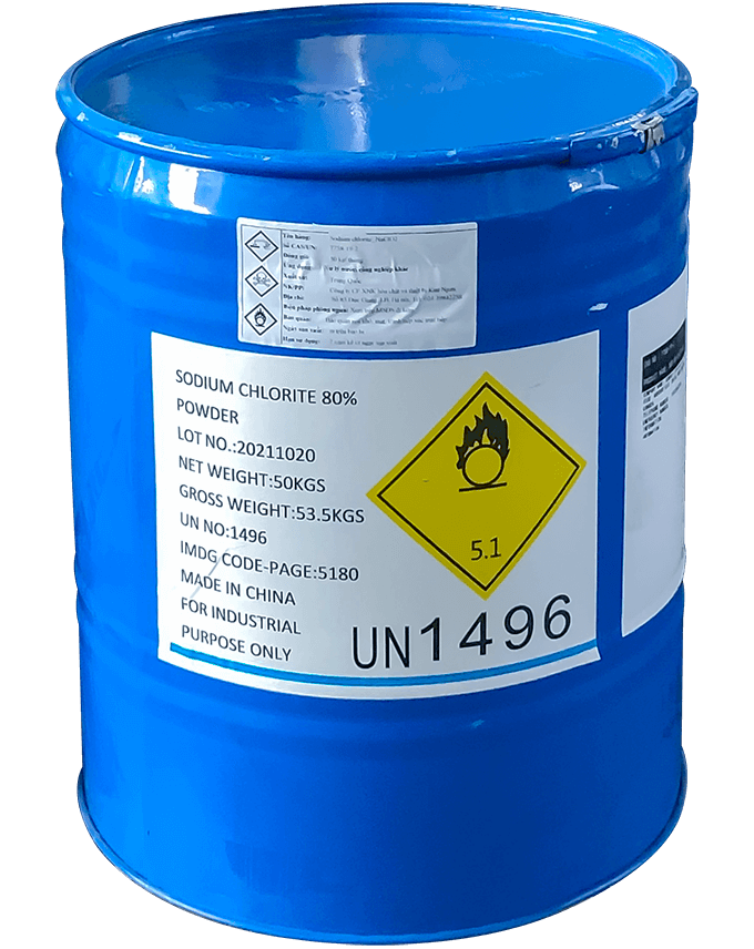 Sodium chlorite NaClO2 80%, Trung Quốc, 50kg/thùng
